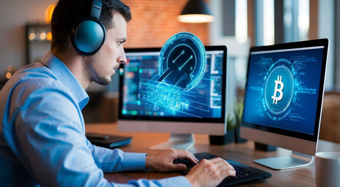 A hacker breaking into a computer system to steal cryptocurrency in Arizona